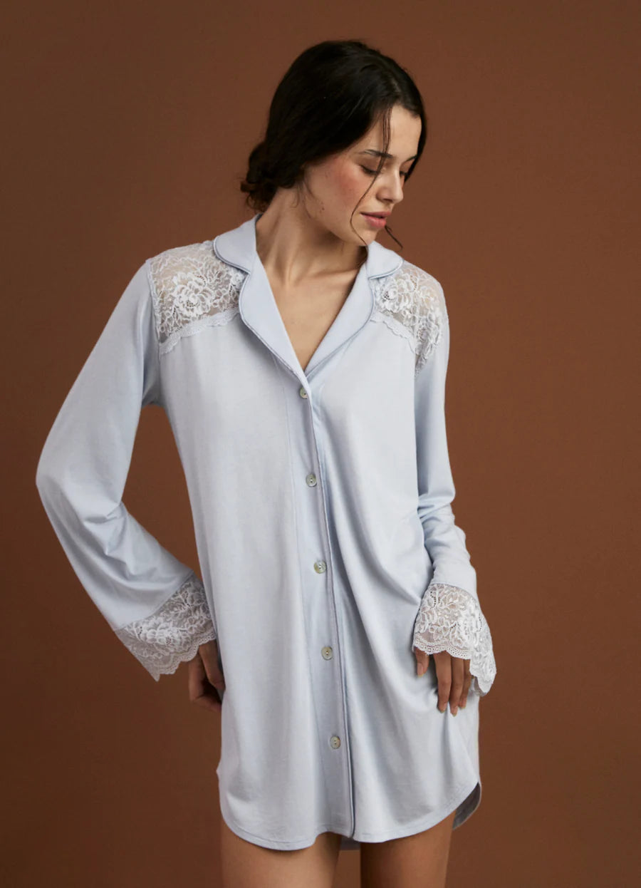 Camisola Boyfriend Bridal Soft Sky