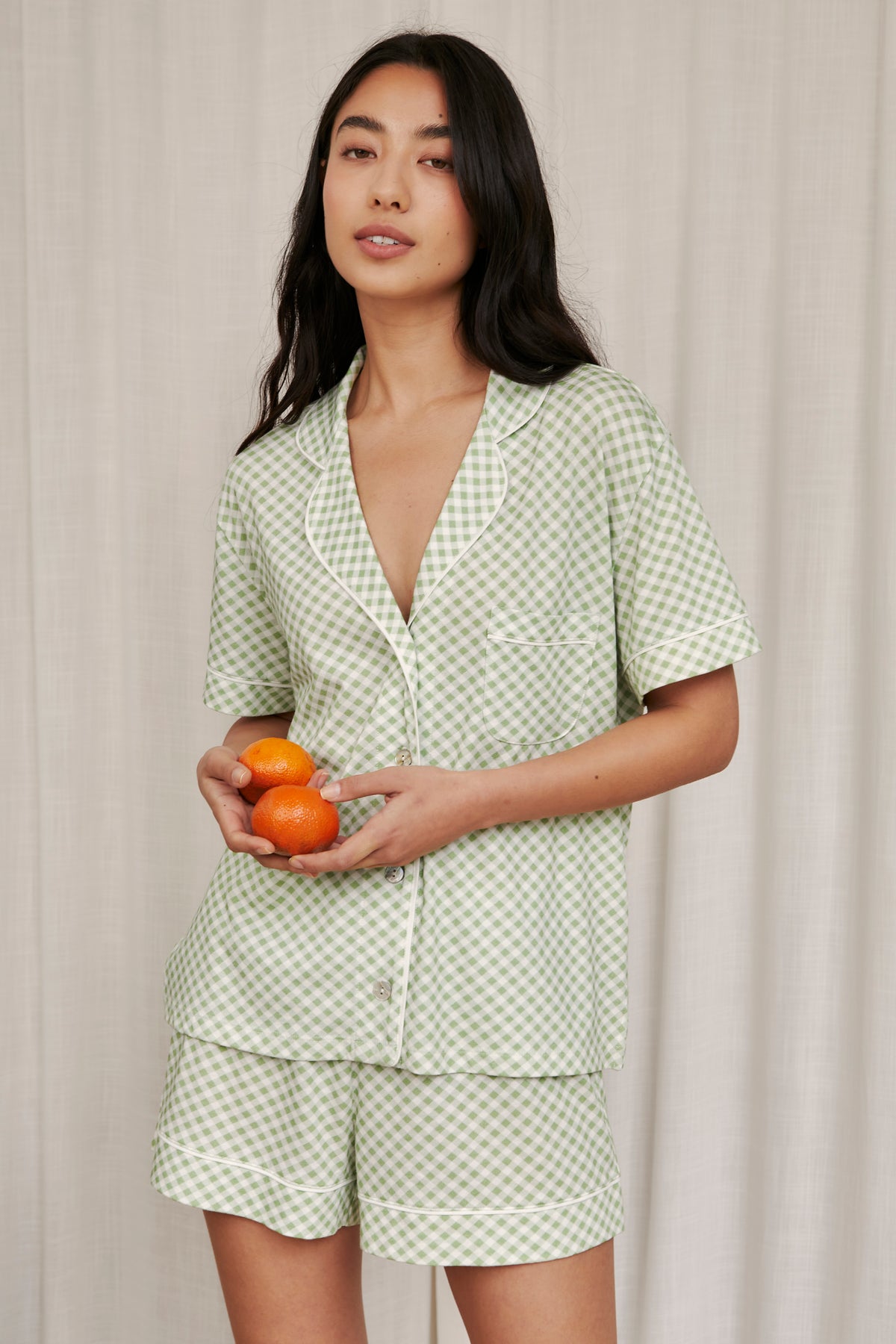 Pijama Boyfriend Short Gingham Green