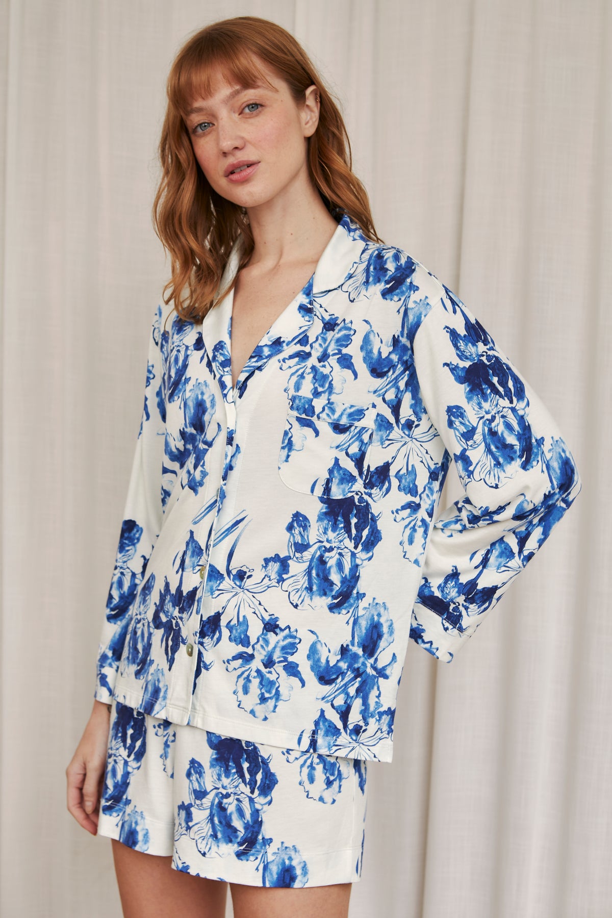 Pijama Boyfriend Corto Iris Blue