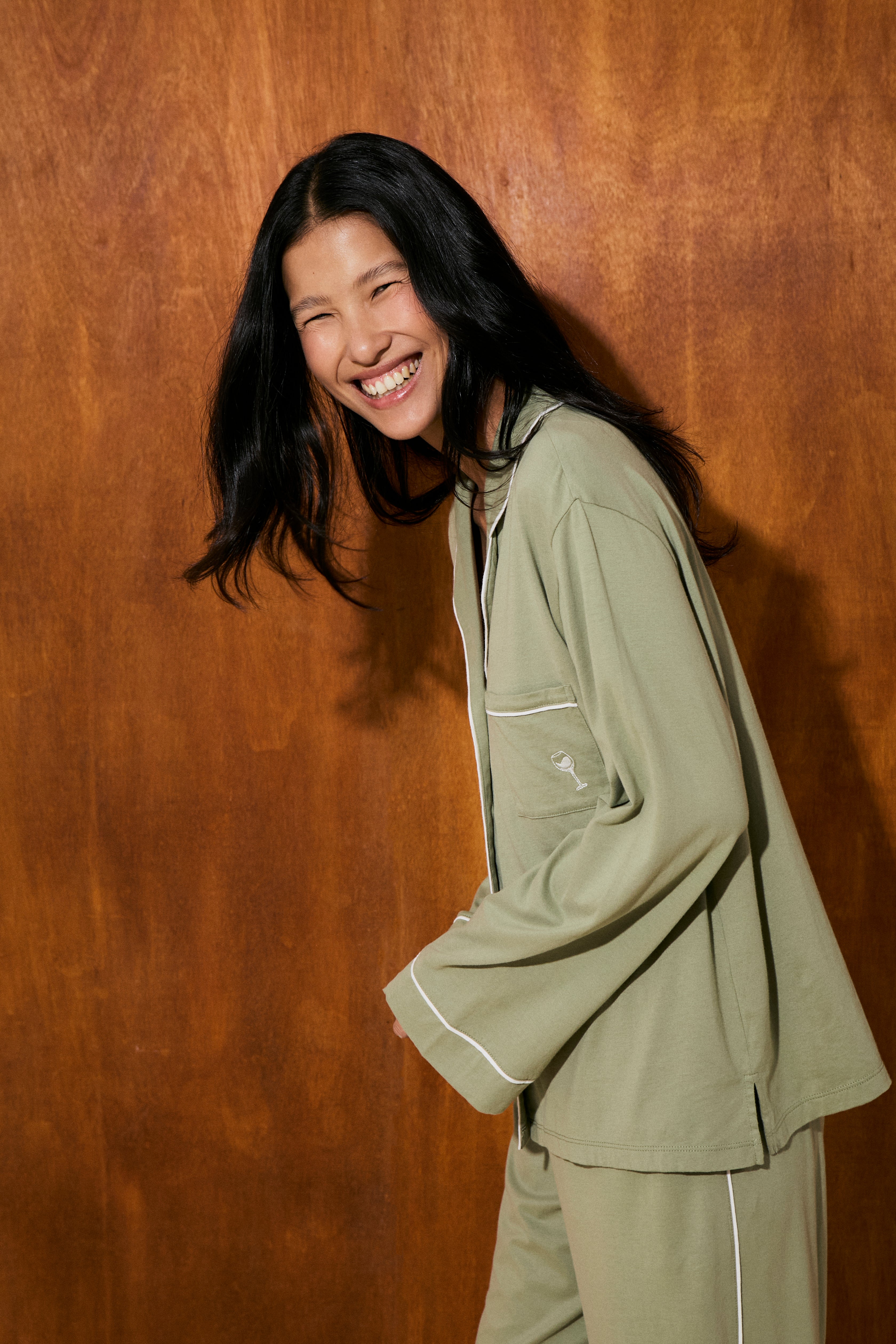 Pijama Boyfriend 100% Algodón Pima - Sage Green