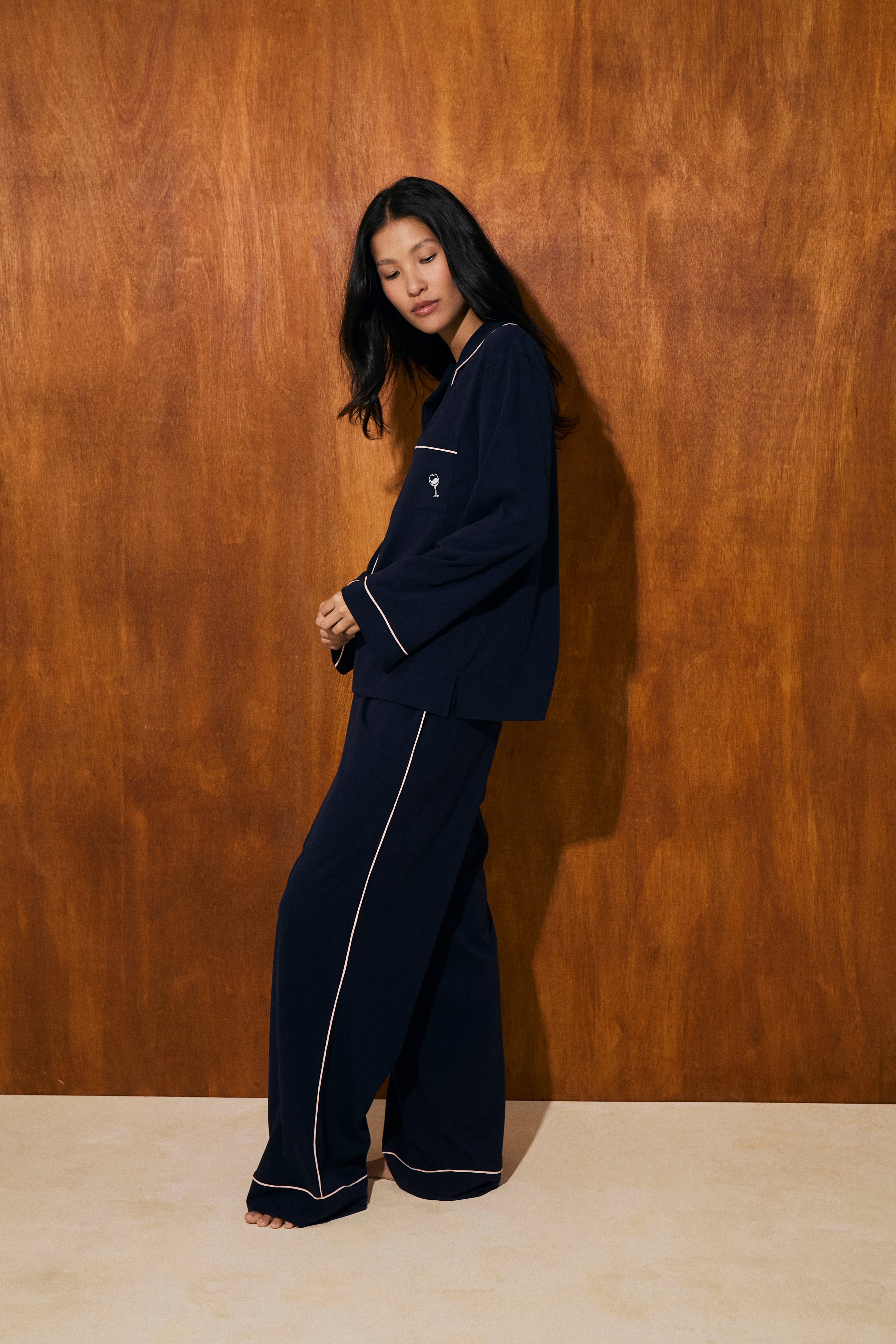 Pijama Boyfriend 100% Algodón Pima - Midnight Blue