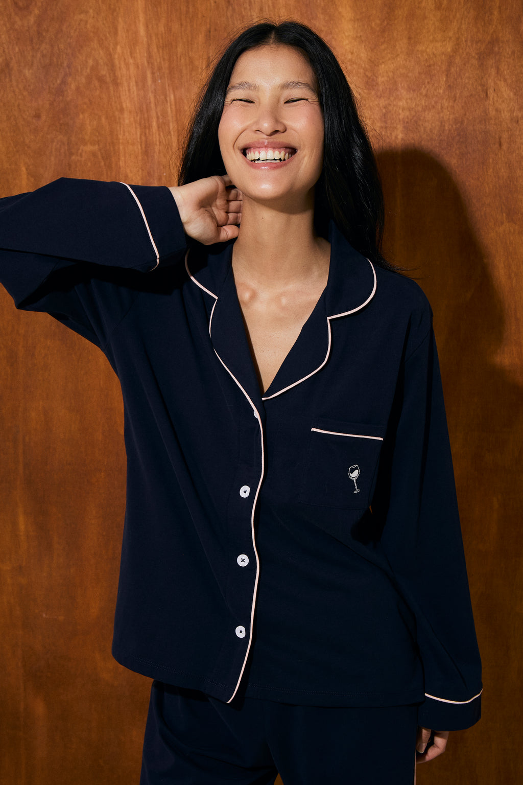 Pijama Boyfriend 100% Algodón Pima - Midnight Blue