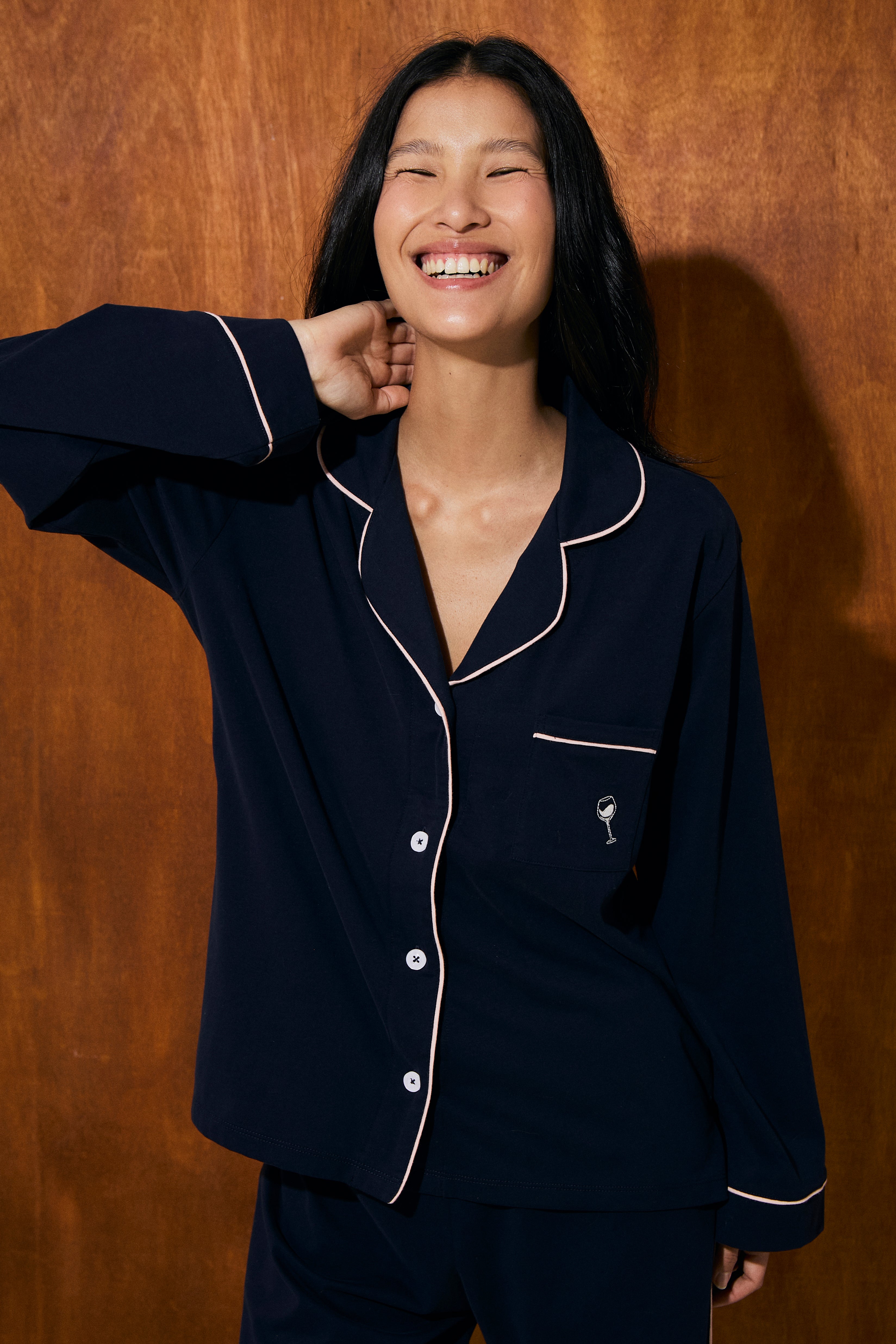 Pijama Boyfriend 100% Algodón Pima - Midnight Blue