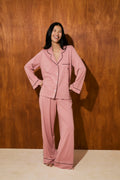 Pijama Boyfriend 100% Algodón Pima - Rosewood