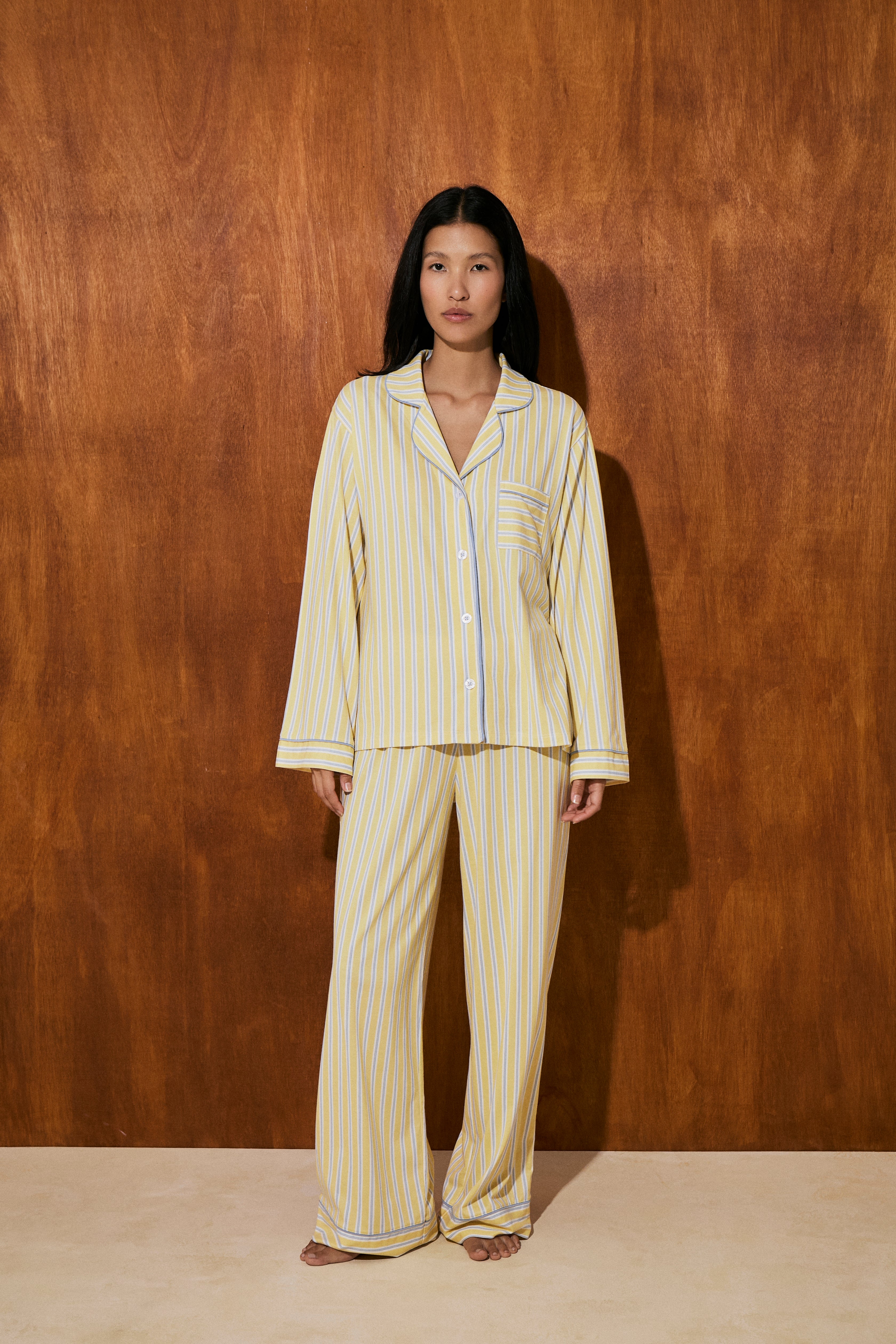 Pijama Boyfriend 100% Algodón Pima - Honey Stripes