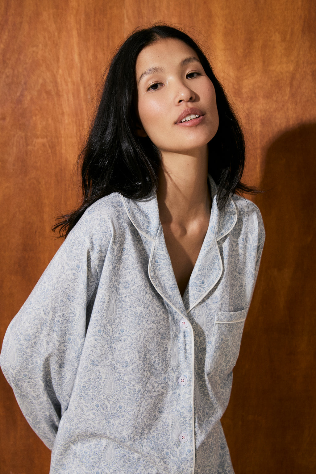 Pijama Boyfriend 100% Algodón Pima - Blue Paisley